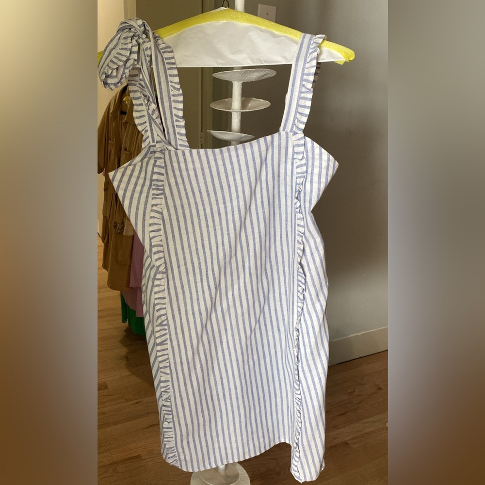 Blue and White Striped Dress